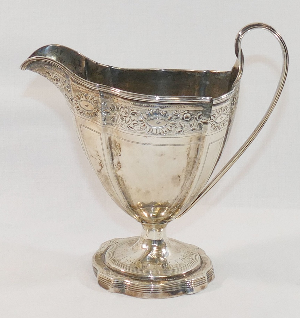 A George III silver pedestal cream jug, London 1813, by Charles Hougham, 13.5cm high, 4.71ozt, 146.