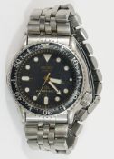 A gentleman's Seiko Scuba Diver's 5H26 - 7A1A 200m wrist watch, the black dial with date/day