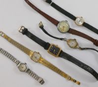 12 ladies wrist watches including Rotary and Sekonda examples, a Timex stainless steel pedometer and