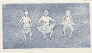 Anne Catherine Phillips (20th/21st century British), '3 plies', soft ground limited edition etching,