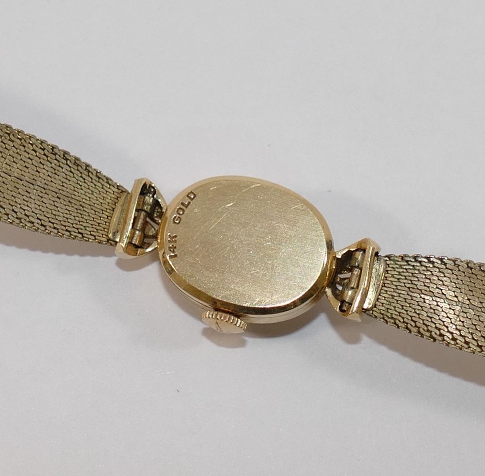 A ladies Longines ladies bracelet watch, the case stamped '14K GOLD', with gold plated - Image 2 of 2