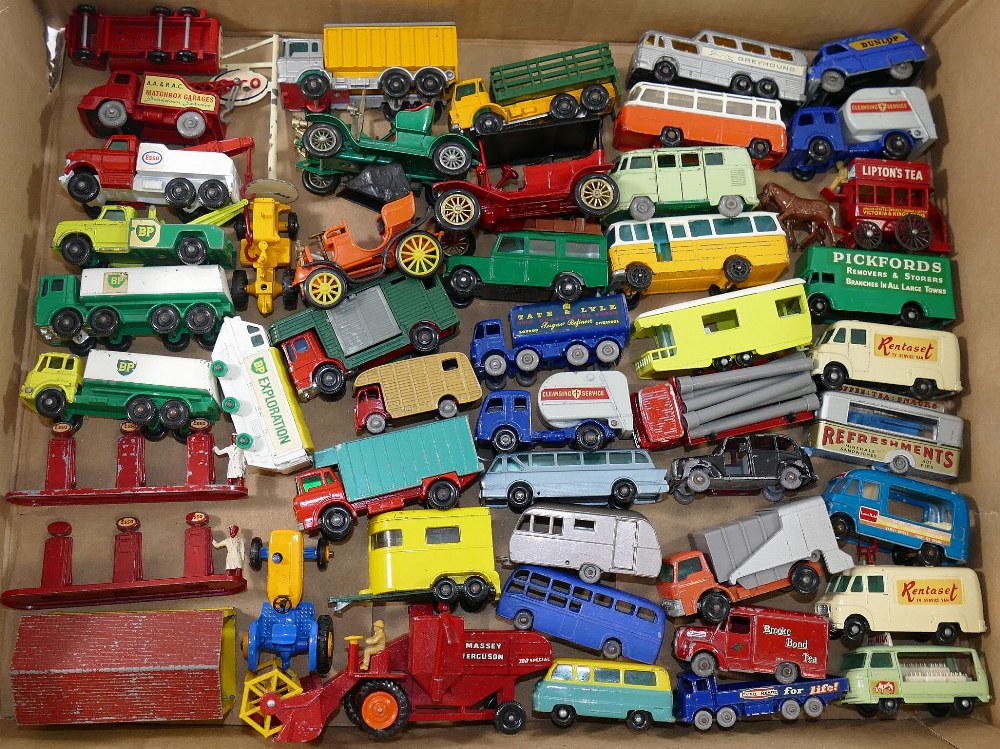 A collection of 120+ assorted mainly Matchbox vehicles, including Esso fuel pumps, a garage and - Image 3 of 3