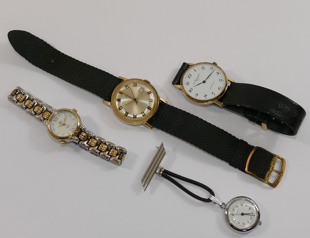 A selection of watches and travel clocks, including a 1970's gold-plated gents Timex wrist watch - Image 5 of 5