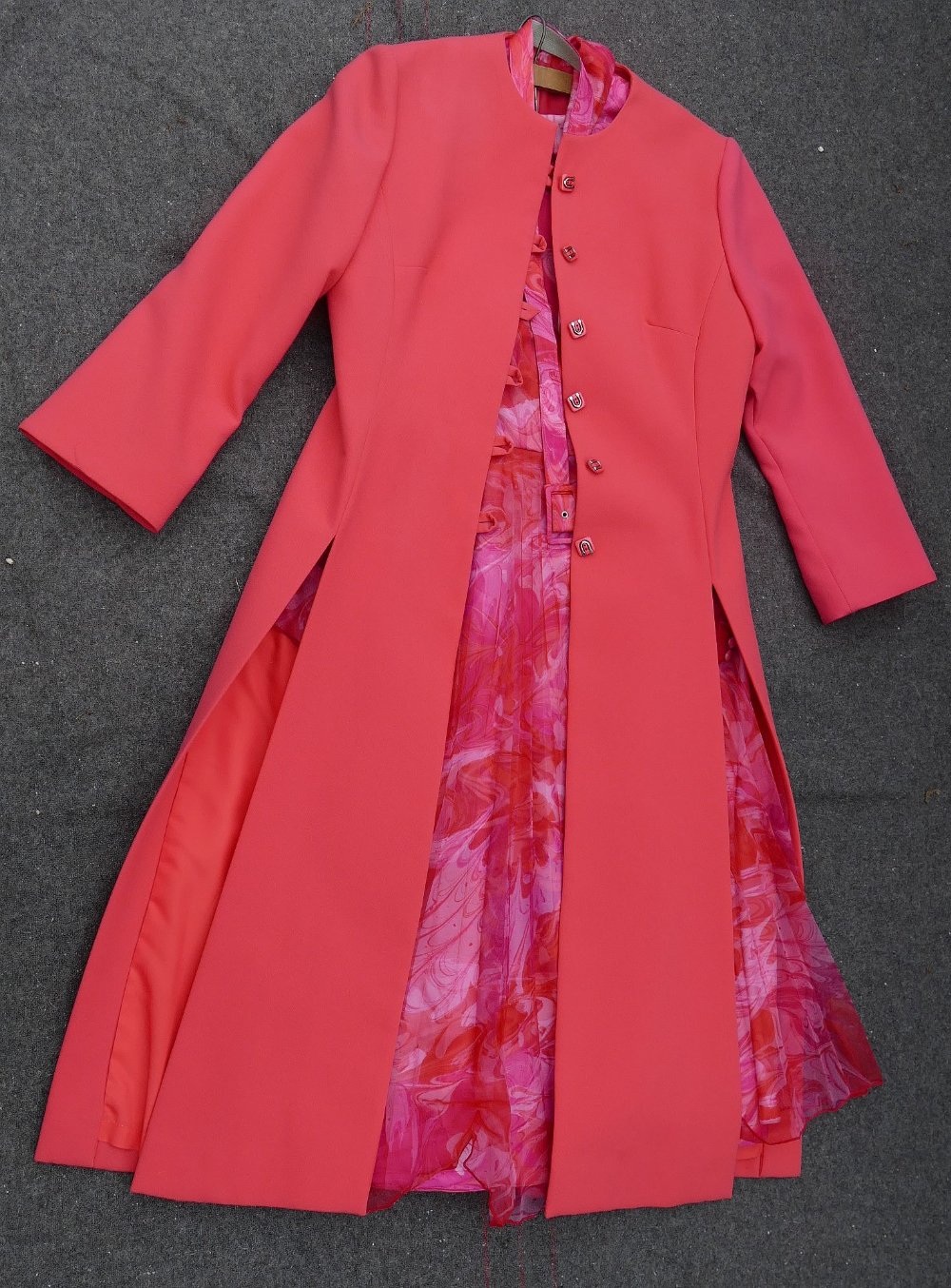 A Peggy French Couture pink jacket and dressCONDITION REPORTS & PAYMENT DETAILSIMPORTANT *