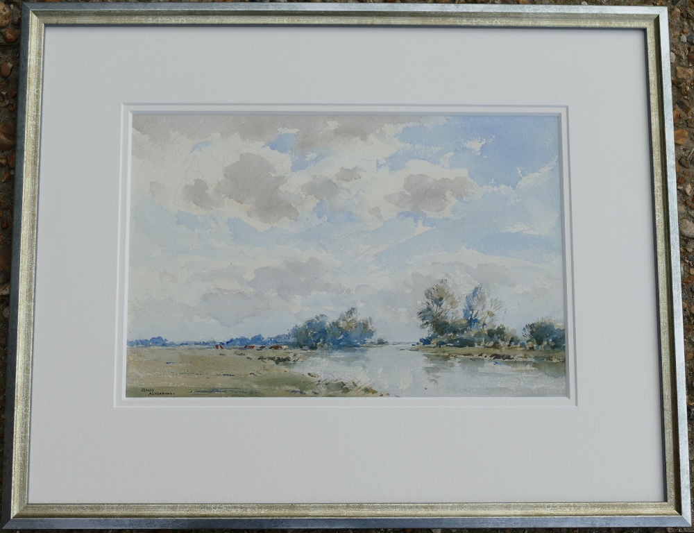 Arthur Gerald Ackermann (1876-1960), 'The Ouse, Ely', watercolour, signed lower left, 23cm x 35.5cm, - Image 2 of 4