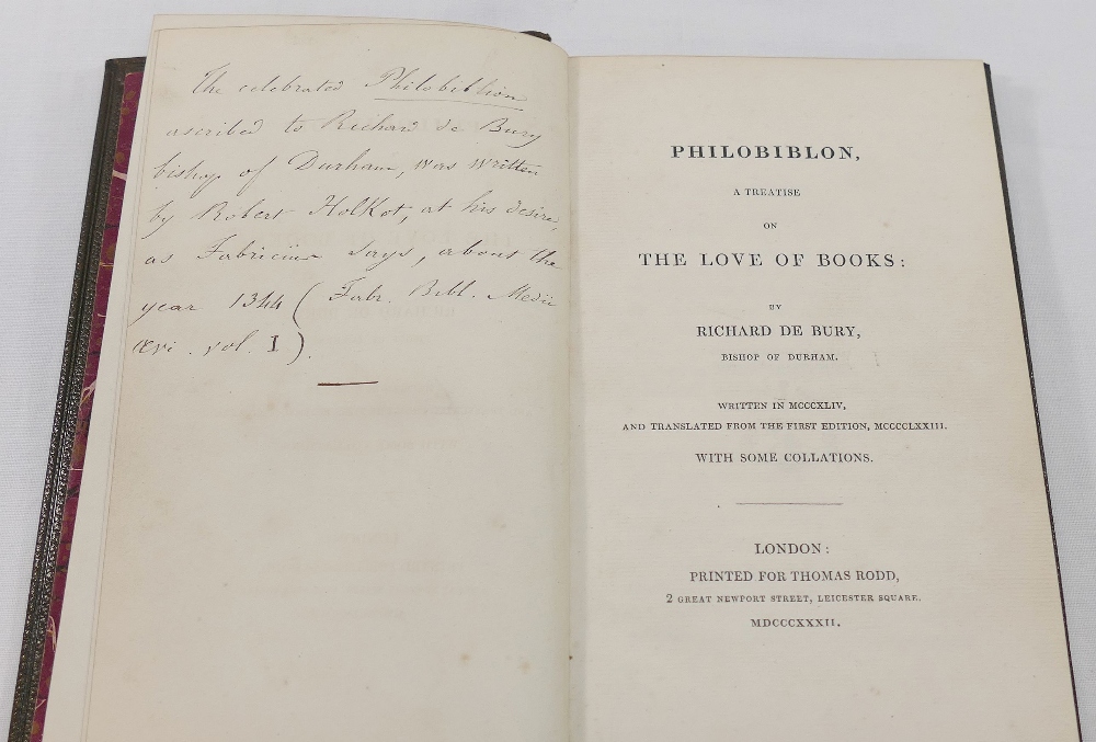 Richard de Bury, 'Philobiblon, a treatise on the love of books', translated from the first - Image 3 of 4