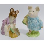A Beswick Beatrix Potter 'Little Pig Robinson' figure, and another, 'Hunca Munca Sweeping', a