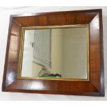 A 19th century rosewood framed rectangular wall mirror with gilt slip, glass 36cm x 26.5cm, frame