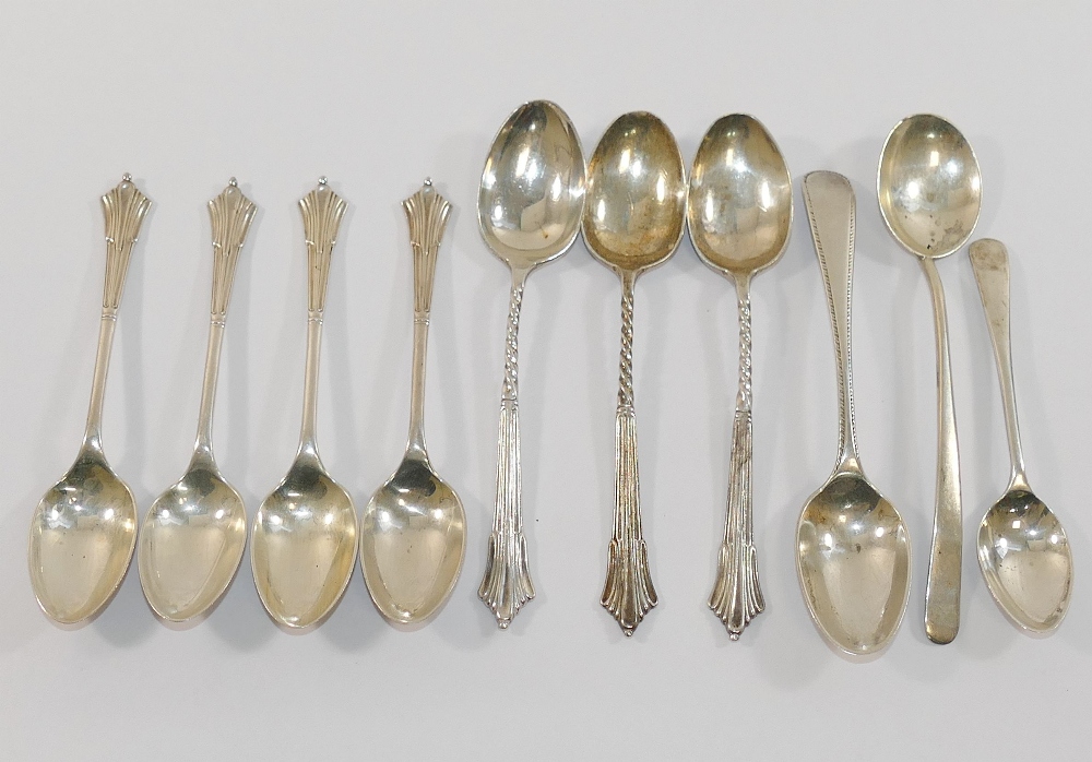 Ten assorted silver tea and coffee spoons, combined weight 4.2ozt, 130.5gCONDITION REPORTS & PAYMENT