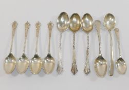 Ten assorted silver tea and coffee spoons, combined weight 4.2ozt, 130.5gCONDITION REPORTS & PAYMENT