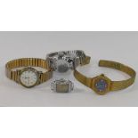 12 ladies wrist watches including Rotary and Sekonda examples, a Timex stainless steel pedometer and