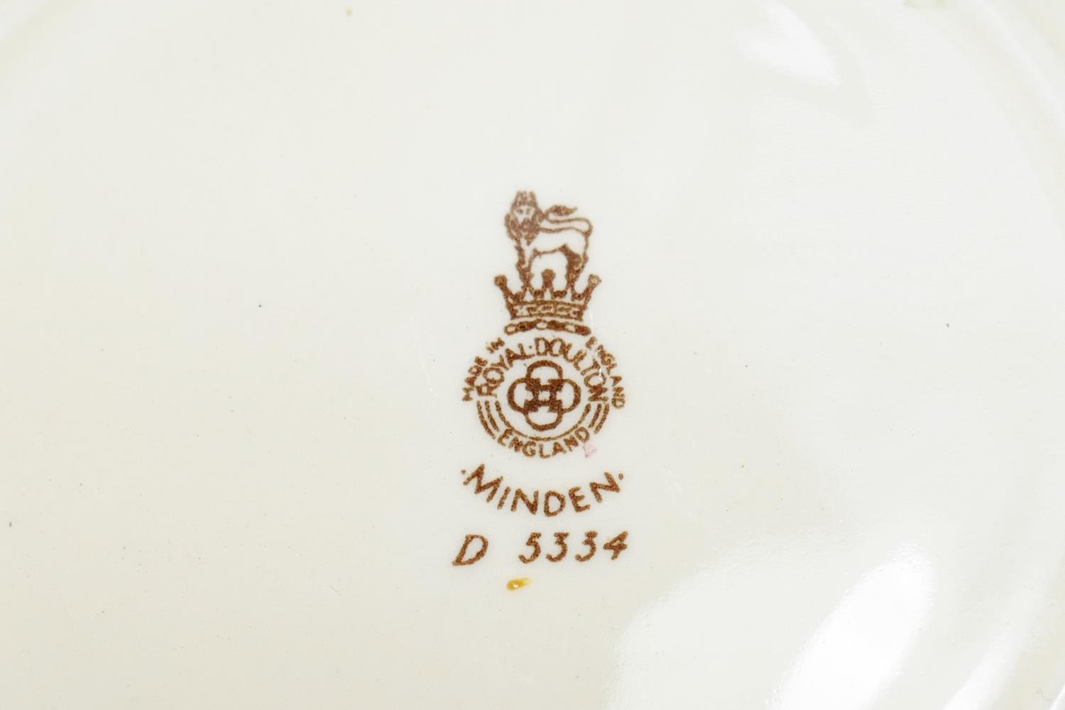 A mid 20th century Royal Doulton 'Minden' pattern part dinner service numbered D5334, comprised of - Image 2 of 2