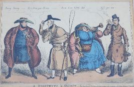 A collection of 13 19th century caricatures: Robert Cruikshank x 4 including 'The Guard as looks