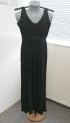 A vintage full length black slip dress, a black sheer full length dress and one other vintage