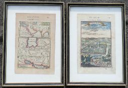 Allain Manesson Mallet, a hand coloured map (pg 161 figure LXX) and engraving (pg 127 Figure