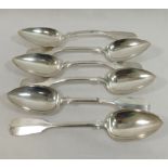 Six late19th/early 20th century German fiddle pattern table spoons, all stamped .800, combined