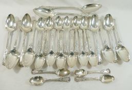A quantity of George IV silver Kings pattern cutlery, London 1827 by Charles Eley, comprised of
