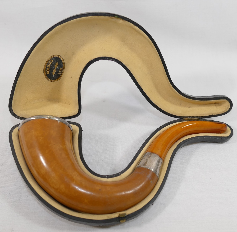 A collection of tobacco pipes, comprised of a Goldies Ltd meershaum pipe with silver collar, - Image 4 of 6