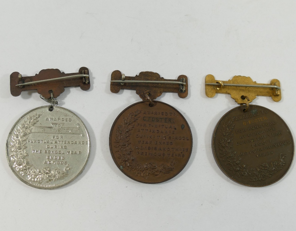 A WWII Women's Voluntary Service medal with ribbon, five London School Board medals awarded for - Image 4 of 5