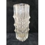 A 1960's Czechoslovakian clear pressed glass vase by Vladislav Urban, for Sklo Union Rosice, 25.