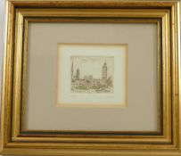 Helen Wakefield (20th Century British), a set of four miniature limited edition coloured etchings