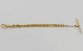 An 18 carat gold curb link bracelet with ‘T’ bar, 8.6g CONDITION REPORTS & PAYMENT DETAILS IMPORTANT