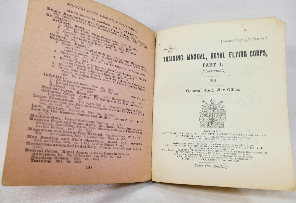 A 1914 Royal Flying Corps Training Manual Part I (Provisional), War Office, printed by Harrison - Image 2 of 2