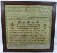 A 19th century sampler by Eliza Averill of Broadway, aged 10 years, dated December 9 1822, 34.5cm