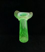 Two Victorian uranium glass vases, each 25cm high CONDITION REPORTS & PAYMENT DETAILS IMPORTANT *