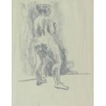 Hugo Dachinger (1908-1996 ), life model sketch of a woman standing facing away from the artist,