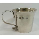 A George V Britannia silver christening cup, Sheffield 1929 by Thomas Bradbury and Sons, with flared