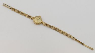 A ladies Rotary 9 carat gold bracelet watch, with gate link bracelet, Birmingham 1967, 8.2g gross (