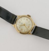 A 1960's Tudor Rolex ladies 9 carat gold cased wrist watch, with 17 jewel movement, the face with