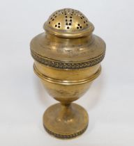 A George III silver gilt pounce pot, London 1801, maker's mark 'R.C', 8.8cm high, 2.49ozt, 77.4g