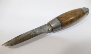 A Swedish barrel knife by John Engstrom,13.8cm long fully extended (not including suspension