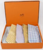 Five Hermes of Paris silk ties, and a Hermes box CONDITION REPORTS & PAYMENT DETAILS IMPORTANT *