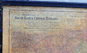 'Bacon's map of South East & Central England....Showing boroughs in separate colours, railways,