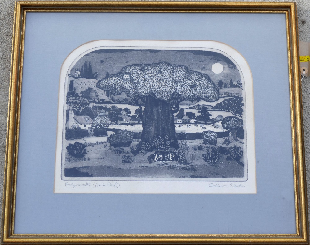 Graham Clarke (b. 1941), 'Badger's Oak', artist's proof print, signed and titled in pencil to the - Image 2 of 3