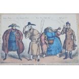A collection of 13 19th century caricatures: Robert Cruikshank x 4 including 'The Guard as looks