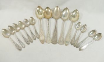A collection of early 20th century German silver spoons, stamped '800', with crescent marks,