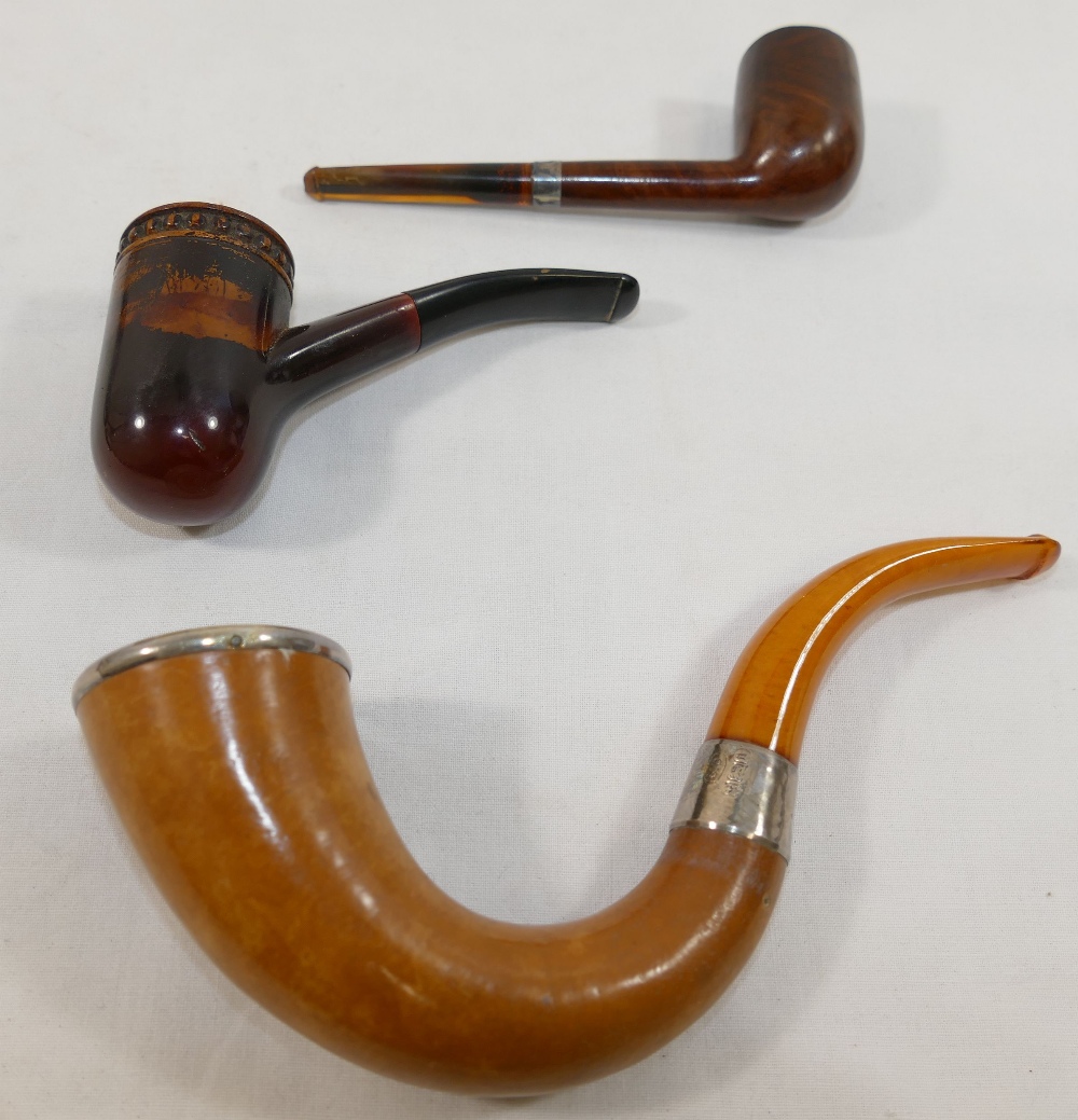 A collection of tobacco pipes, comprised of a Goldies Ltd meershaum pipe with silver collar, - Image 3 of 6