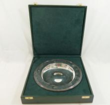 A Tudor style silver dish, Birmingham 2000 by Barker Ellis Silver Co., with millennium hallmark, the