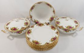 A quantity of Royal Albert 'Old Country Roses' pattern bone china tea and dinner ware, comprised of,