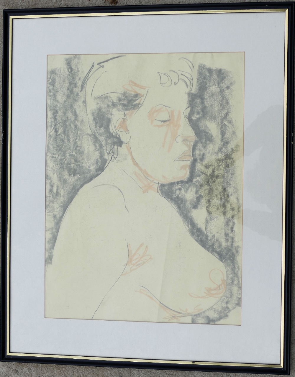 Hugo Dachinger (1908-1996 ), life model sketch of a woman's head and chest, pencil and charcoal on - Image 2 of 3