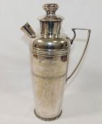 An Art Deco silver plated 'Igene' cocktail shaker, patent no. 256156/26, 26.5cm high CONDITION