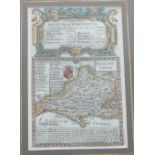 Emmanuel Bowen and John Owen, five 18th century hand coloured maps from 'Britannia Depicta or Ogilby