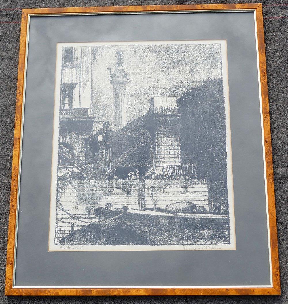 William Ainsworth Wildman (1882-1950), 'The Monument', lithograph, signed and titled to lower - Image 4 of 4