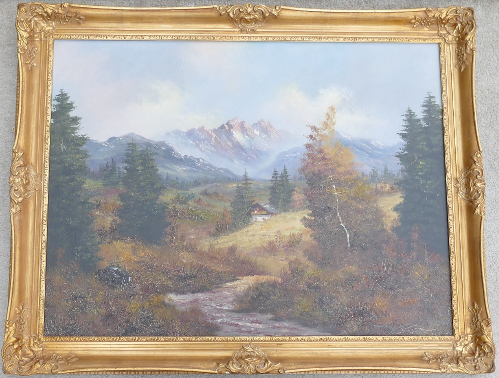 George Kuboth (German b.1916), Alpine scene, oil on canvas, signed lower right, 60cm x 80cm, - Image 2 of 5