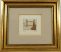 Helen Wakefield (20th Century British), a set of four miniature limited edition coloured etchings