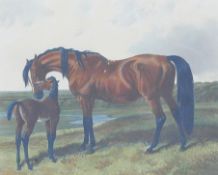 After J F Herring Snr, 'Thorough Bred Mare and Foal', from 'Feres's Series of Mothers', pl.6,